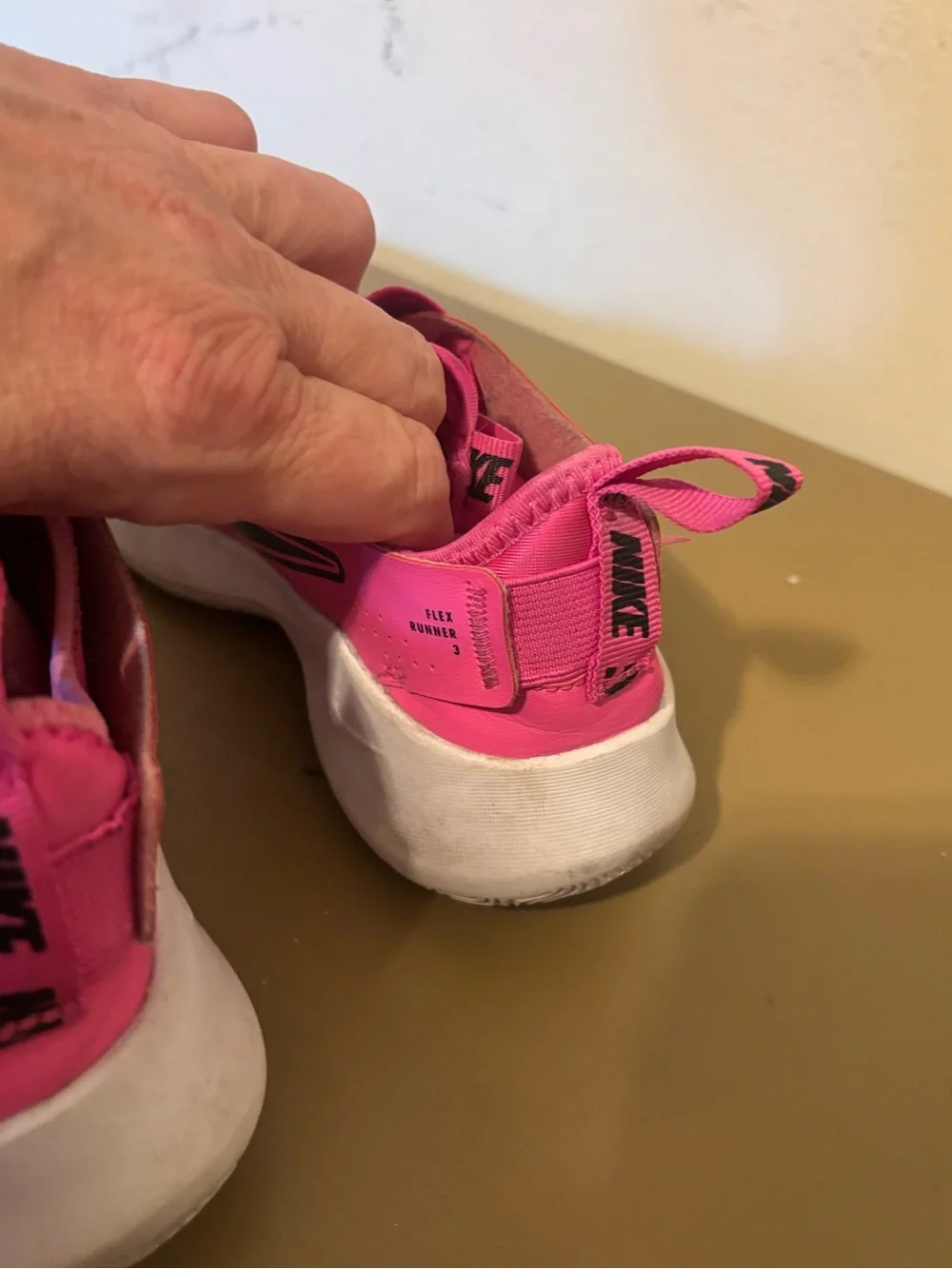 Nike Kids Slip-On Sneakers in Bright Pink